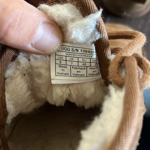 UGG NEUMEL CHESTNUT SUEDE/ SHEEPWOOL ANKLE BOOTS, WOMEN US 9 GUC - Picture 7 of 11